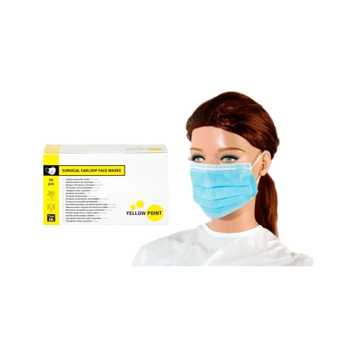 Yellow Point Mondmaskers Type IIR met elastiekjes blauw 50 stuks