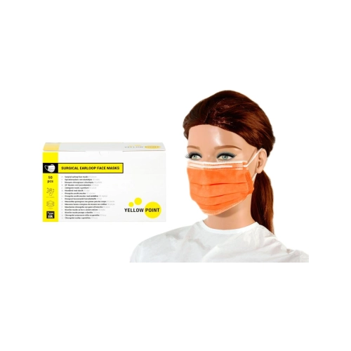 Yellow Point Mondmaskers Type IIR met elastiekjes oranje 50 stuks