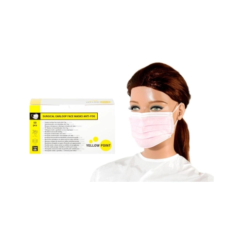 Yellow Point Mondmaskers Type IIR Anti-Fog met elastiekjes roze 50 stuks